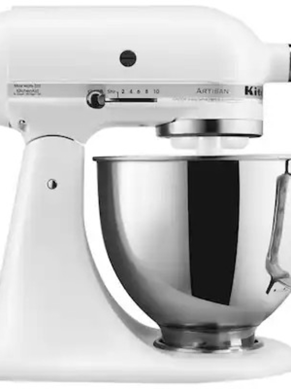 KitchenAid Artisan Stand Mixer in White with Stainless Steel Bowl